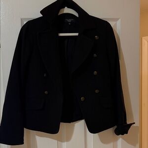 Talbots Black Pea Coat with Gold Buttons